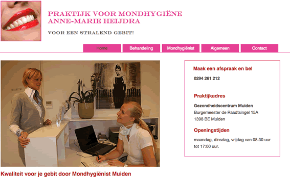 Ontwerp en bouw responsive website Anne-Marie Heijdra mondhygienistmuiden.nl